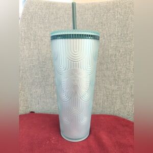 New Starbucks Spring Collection 2024 Soft Touch Green Scales Tumbler Cup-24oz